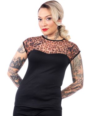 Miss Fancy Leopard Top at Retro Vixens