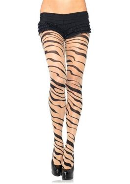 Nude Tights with Black Zebra Pattern Leg Avenue 7275