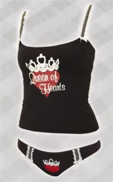 Queen Of Hearts Black Underwear Set