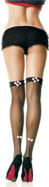 Ruffle and Bow Hold Ups Rockabilly Burlesque Leg Avenue 1006