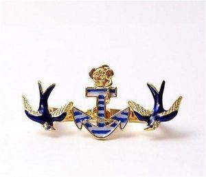 Swallow Old School Tattoo Two Finger Ring