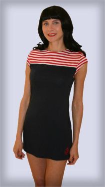  Navy Stripe Long Top (UK8)