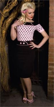 Pink Button Pencil Skirt