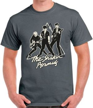 Shakin' Pyramids grey rockabilly t-shirt at Raucous Records.