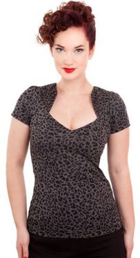 Sophie Leopard Print Top at Retro Vixens