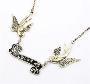 Lucky Sparrow Vintage Inspired Necklace at Retro Vixens.