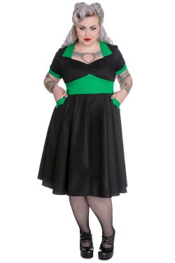 Vampiress 1950s Black Circle Dress Plus Size at Retro Vixens