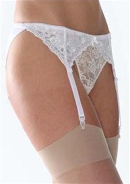White Lace Suspender Belt